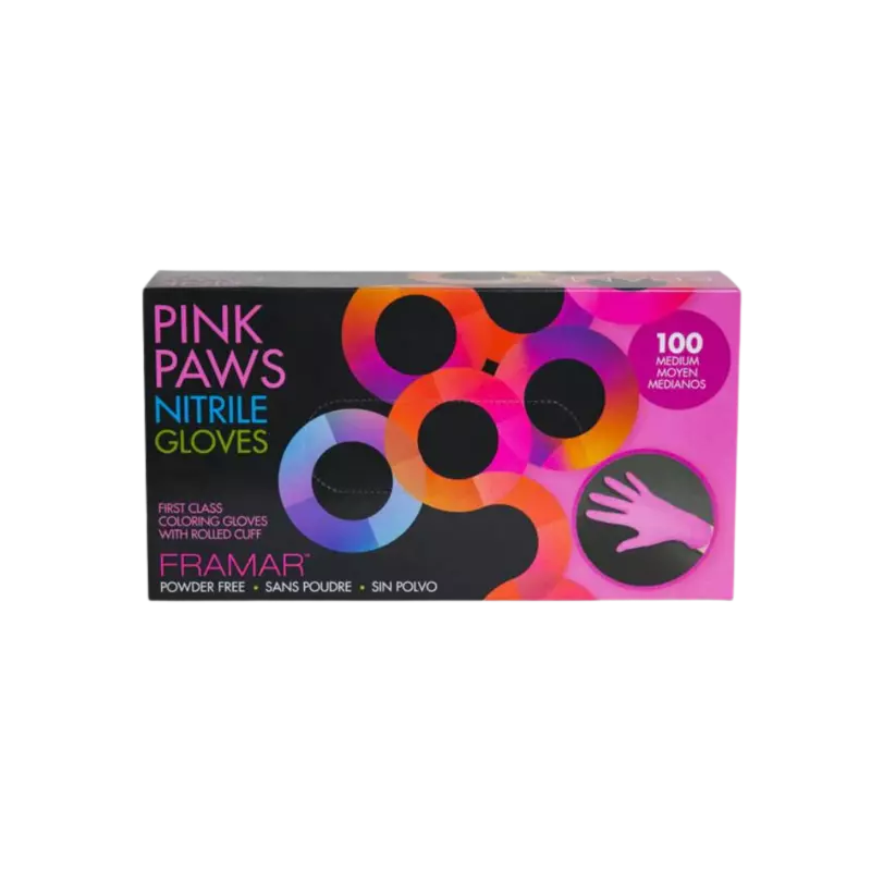 Framar Pink Paws Nitrile Wegwerp Handschoenen 100st